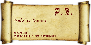 Poós Norma névjegykártya